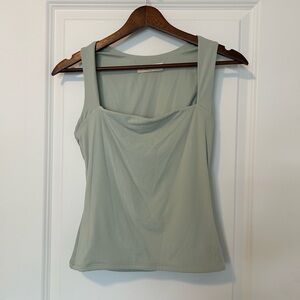 Fitted Square Neck Top- Seafoam Green